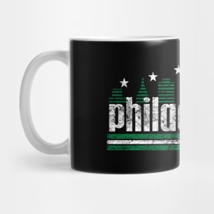 Vintage RETRO PHILLY SKYLINE GREEN AND WHITE PHILADELPHIA FAN Mug